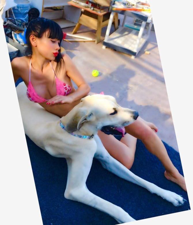 Бай Лин фото с собакой